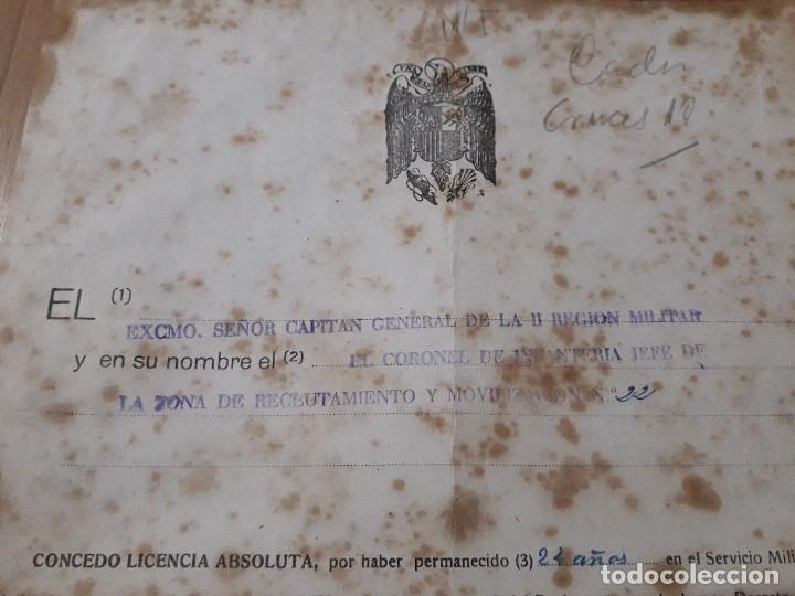 Militaria: CARTA MILITAR DOCUMENTO - Foto 2