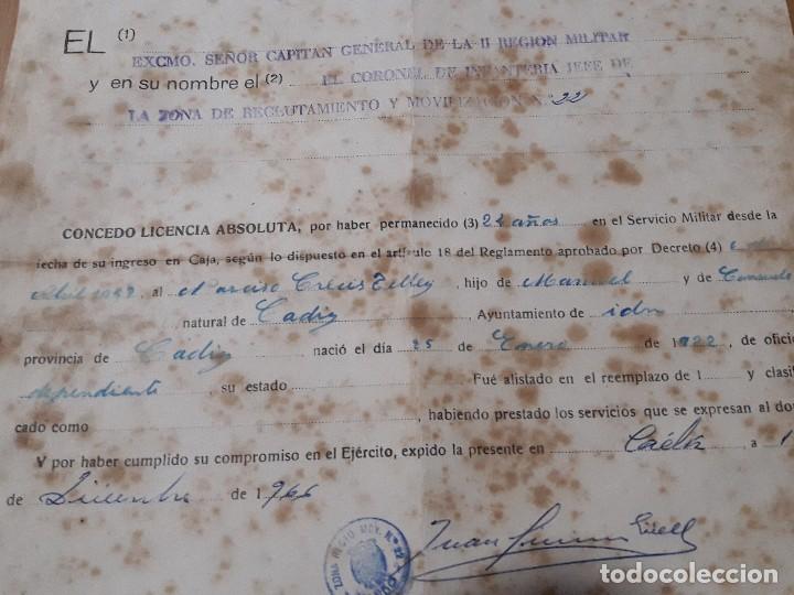 Militaria: CARTA MILITAR DOCUMENTO - Foto 3