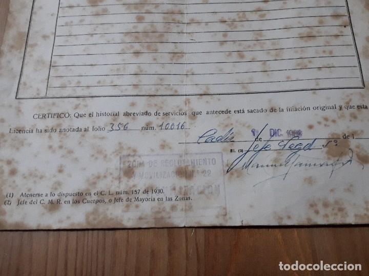 Militaria: CARTA MILITAR DOCUMENTO - Foto 8