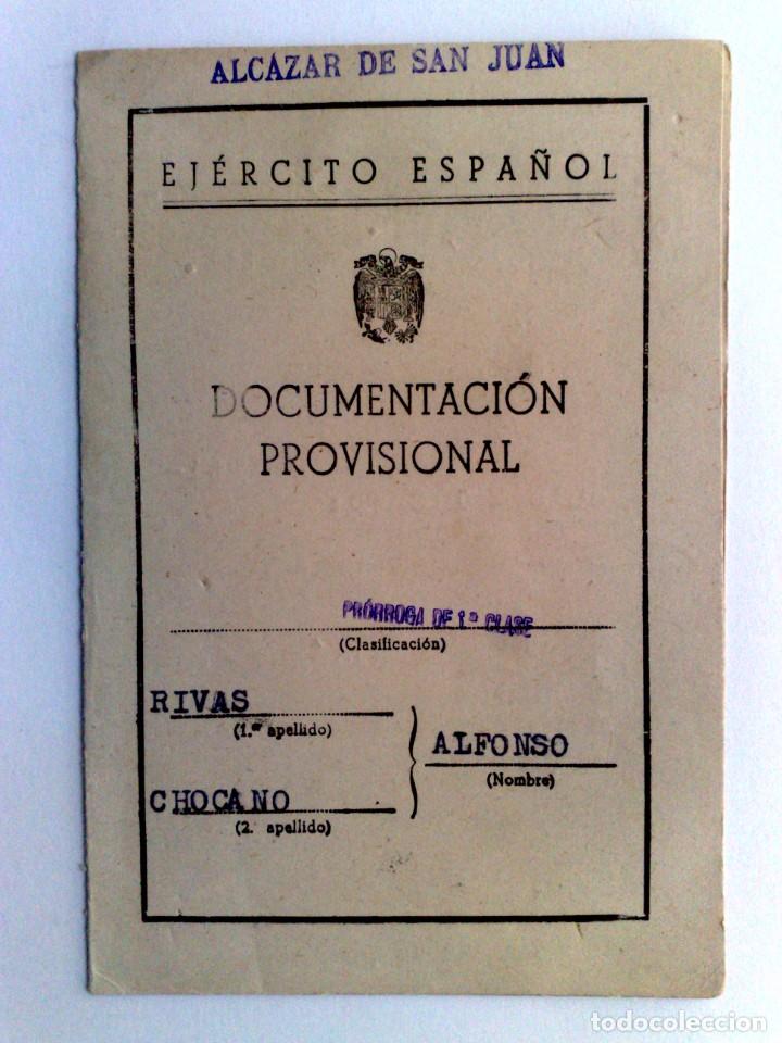 Militaria: DOCUMENTACI&Oacute;N PROVISIONAL,EJERCITO ESPA&Ntilde;OL,PRORROGA 1&ordf;CLASE,EXPEDIDO ALC&Aacute;ZAR DE SAN JUAN,A&Ntilde;O 1953