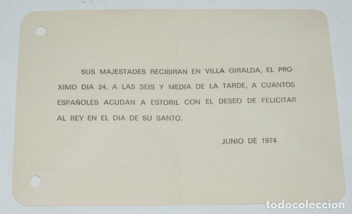 Militaria: INVITACION DE SUS MAJESTADES JUAN CARLOS Y DO&Ntilde;A SOFIA, RECIBIRAN EN VILLA GIRALDA EL 24 DE JUNIO DE