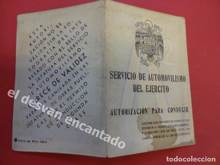 Military Antiques: SERVICIO AUTOMOVILISMO DEL EJERCITO. Autorizaci&oacute;n para conducir. A&ntilde;o 1953