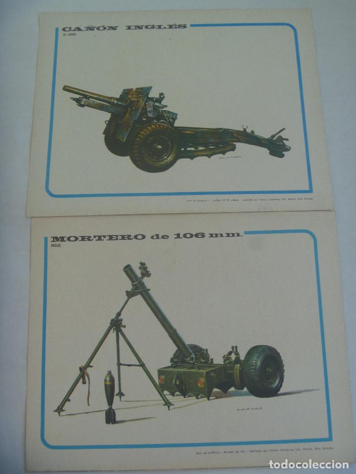 Militaria: LOTE 2 LAMINAS 2&ordf; GUERRA MUNDIAL: CA&Ntilde;ON Y MORTERO DE 106 MM. INGLESES. A&Ntilde;OS 60