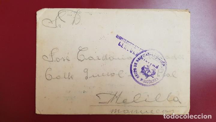Militaria: CENSURA MILITAR MELILLA - CARTA CIRCULADA - MANDO - 1938