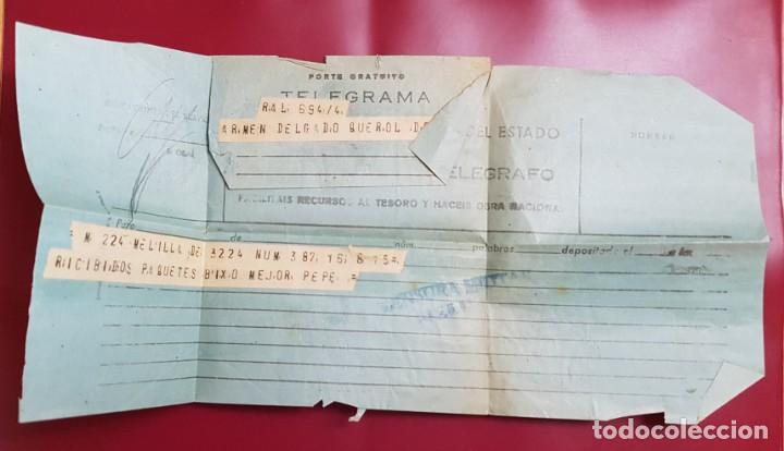 Militaria: CENSURA MILITAR MELILLA - TELEGRAMA