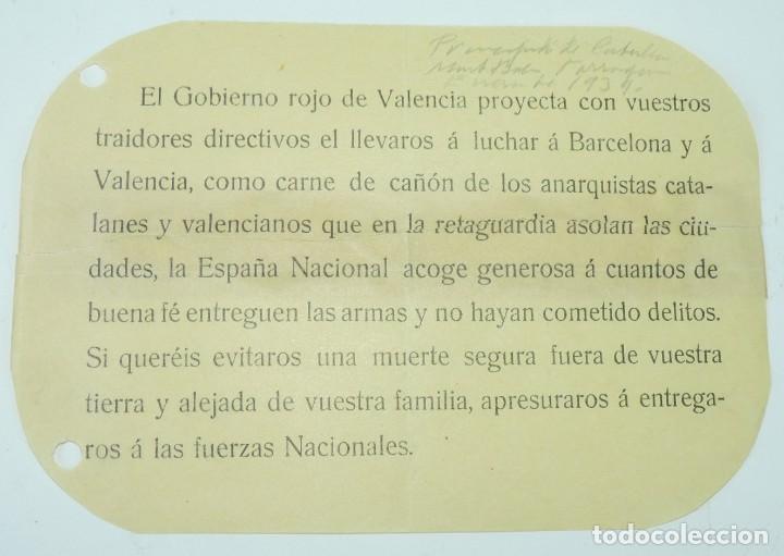 Militaria: PROPAGANDA DE LAS FUERZAS NACIONALES PARA QUE LAS FUERZAS ROJAS ABANDONEN SUS FILAS, GUERRA CIVIL, R