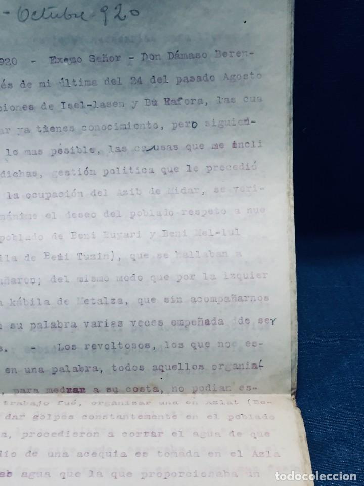 Militaria: DOCUMENTO MILITAR MELILLA 1920 - Foto 14