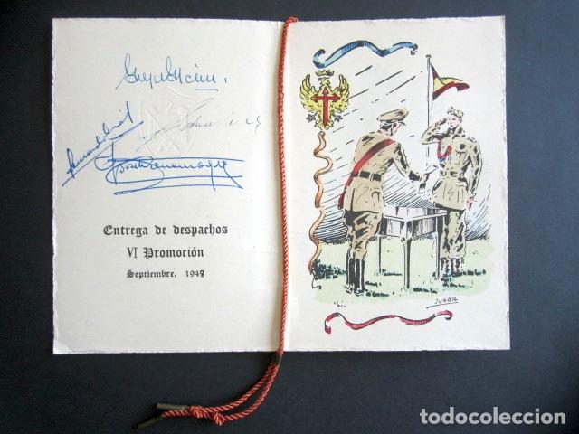 Militaria: SEU FRENTE JUVENTUDES. ENTRE DE DESPACHOS VI PROMOCI&Oacute;N, SEPTIEMBRE 1948. FIRMAS. D&Iacute;PTICO.