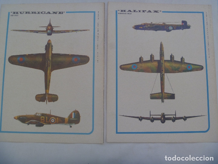 Militaria: LOTE 2 LAMINAS 2&ordf; GUERRA MUNDIAL: AVIONES BOMBARDERO Y CAZA  INGLESES. A&Ntilde;OS 60