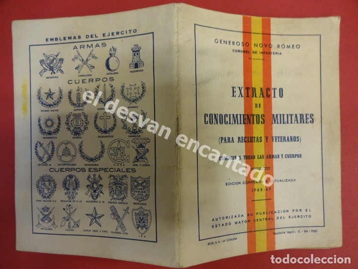 Militaria: Libreto EXTRACTO DE CONOCIMIENTOS MILITARES. A&ntilde;o1968-69