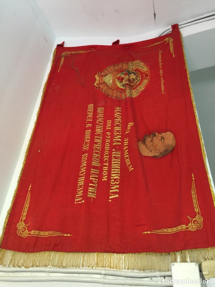 Militaria: Uni&oacute;n Sovi&eacute;tica. URSS. BANDERA EDIFICIO . 175 X 105 cm. - Foto 1