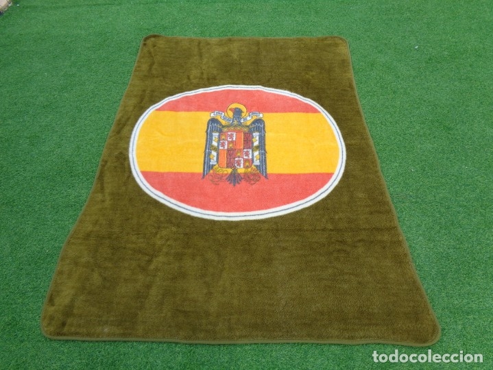 Militaria: ANTIGUA Y RARA MANTA CON LA BANDERA ESPA&Ntilde;OLA DEL AGUILA DE SAN JUAN EN LAS DOS CARAS