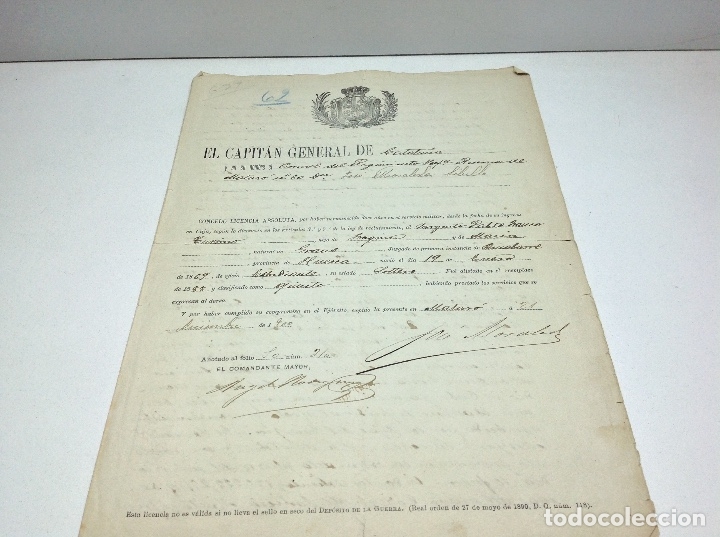 Militaria: LICENCIA ABSOLUTA EXPEDIDA EN MATARO 1900 -  HISTORIA SOLDADO PROVINCIA DE HUESCA  1889-1900
