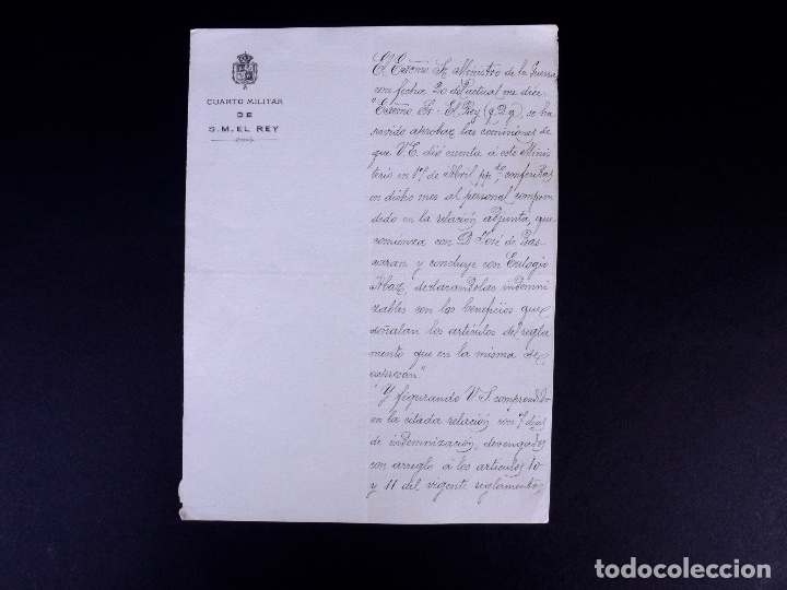 Militaria: CUARTO MILITAR DE S. M. EL REY. MADRID 1905