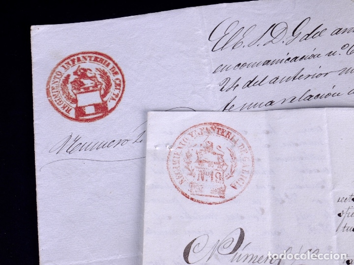 Militaria: REGIMIENTO DE INFANTERIA DE CEUTA 1868. 2 UDS