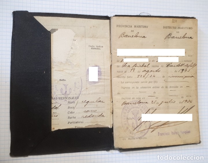 Militaria: Libreta de inscripci&oacute;n mar&iacute;tima, 1934 - Foto 2