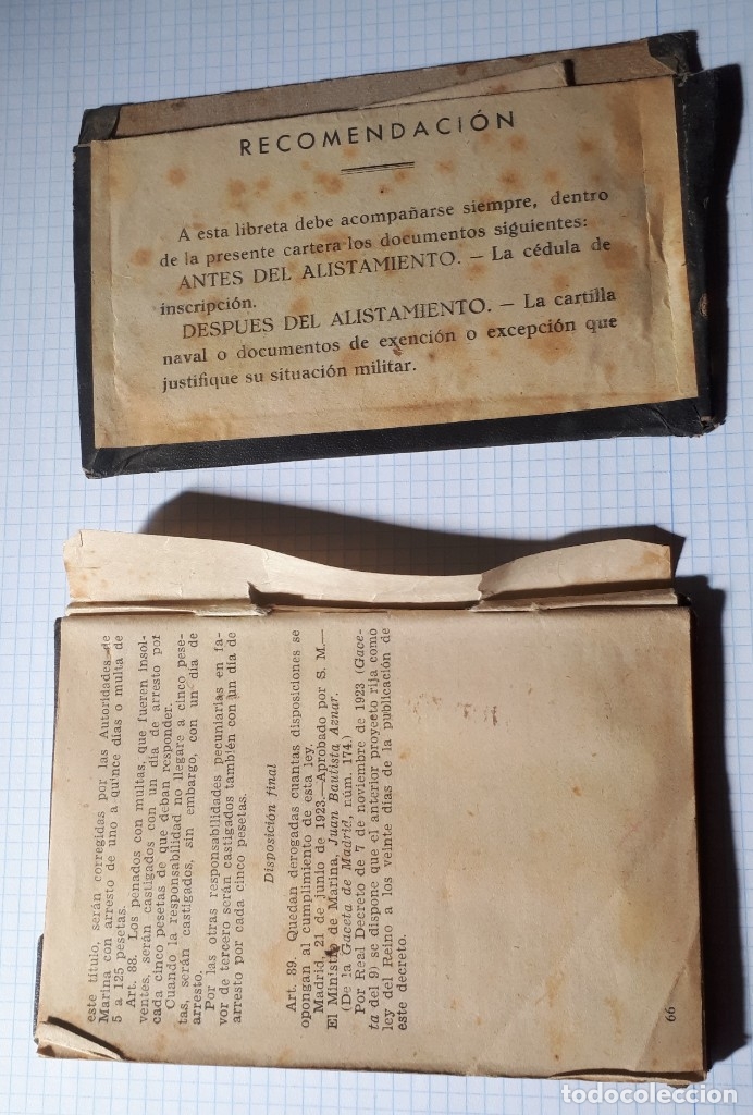 Militaria: Libreta de inscripci&oacute;n mar&iacute;tima, 1945 - Foto 3