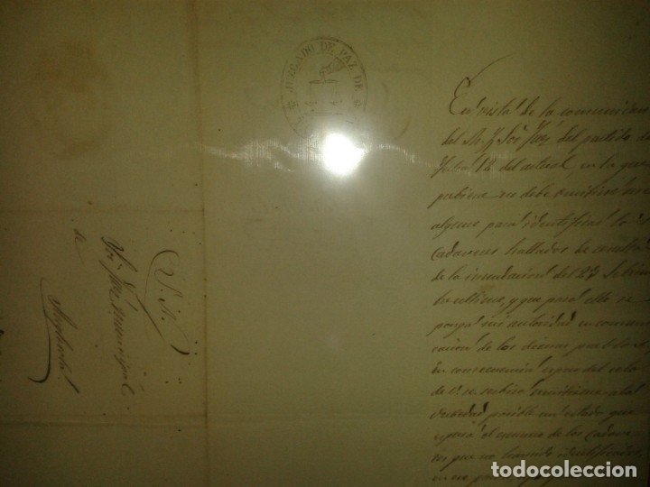 Militaria: OFICIO OBLIGANDO COLABORACION PARA IDENTIFICAR CADAVERES, INUNDACIONES TARREGA 1874.