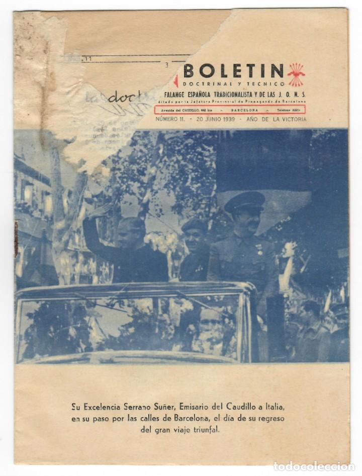 Militaria: Bolet&iacute;n doctrinal y t&eacute;cnico - N&uacute;mero 11 20 Junio 1939 - Falange Espa&ntilde;ola Tradicionalista de las JONS