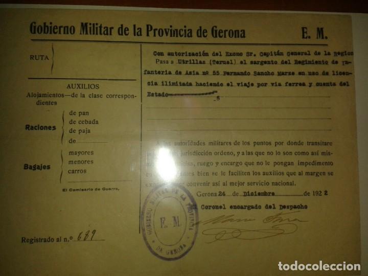 Militaria: HOJA TRASLADO SARGENTO,DICIEMBRE1922, MAGNIFICO DOCUMENTO, FIRMADO Y SELLADO ORIGINAL.