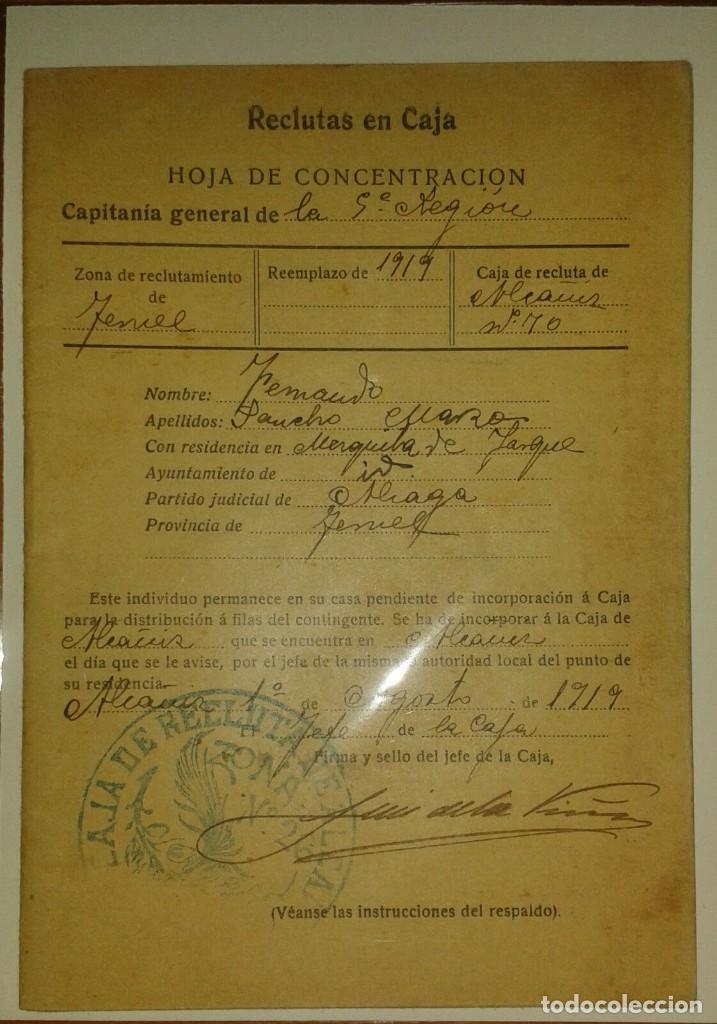 Militaria: CARTILLA RECLUTAMIENTO,TERUEL,ALCA&Ntilde;IZ,A&Ntilde;O 1919,SELLADA. SI EST&Aacute;N INTERESADOS PEDIR MAS INFORMACION