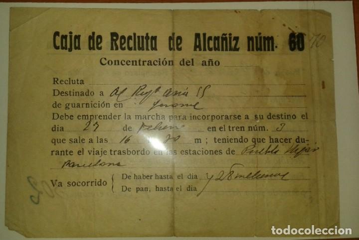 Militaria: HOJA PAPELETA CONCENTRACION RECLUTA DESTINADO A AFRICA,A&Ntilde;O 1920,ORIGINAL