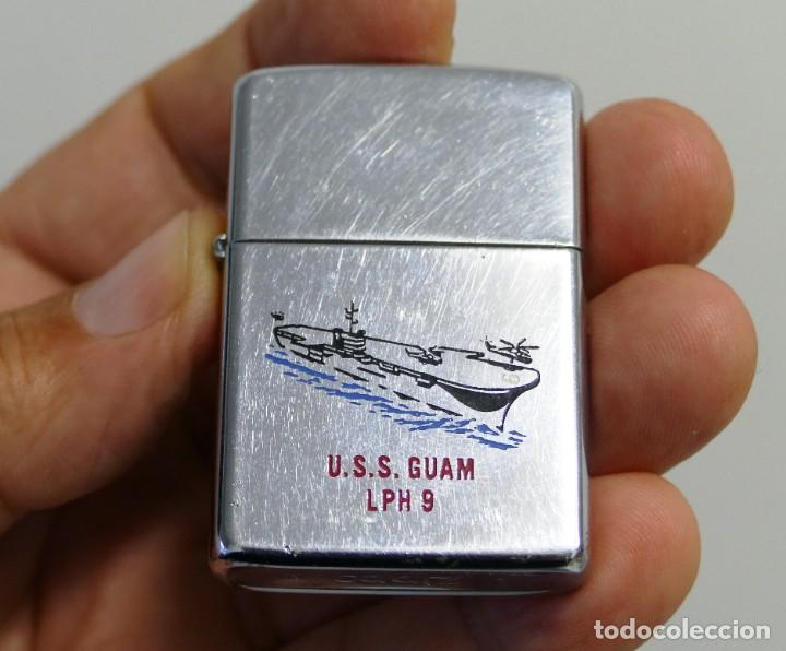 Militaria: US NAVY. ARMADA NORTEAMERICANA. MECHERO ZIPPO. PORTAHELIC&Oacute;PTEROS USS GUAM