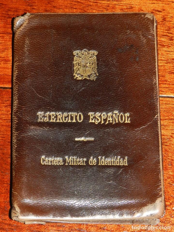 Militaria: Antigua cartera Ej&eacute;rcito Espa&ntilde;ol  Cartera piel del Ej&eacute;rcito Espa&ntilde;ol, interior deteriorado, mide 12,5