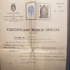 Militaria: CERTIFICADO MILITAR OFICIAL COLEGIO DE HUELVA 1959. Lote 191567908