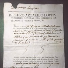 Militaria: 1809 - RARO DOCUMENTO: DONATIVO GRACIOSO PARA LA GUERRA.