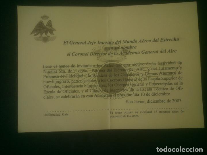 Militaria: INVITACI&Oacute;N ACADEMIA GENERAL DEL AIRE FESTIVIDAD VIRGEN LORETO PATRONA EJ&Eacute;RCITO AIRE