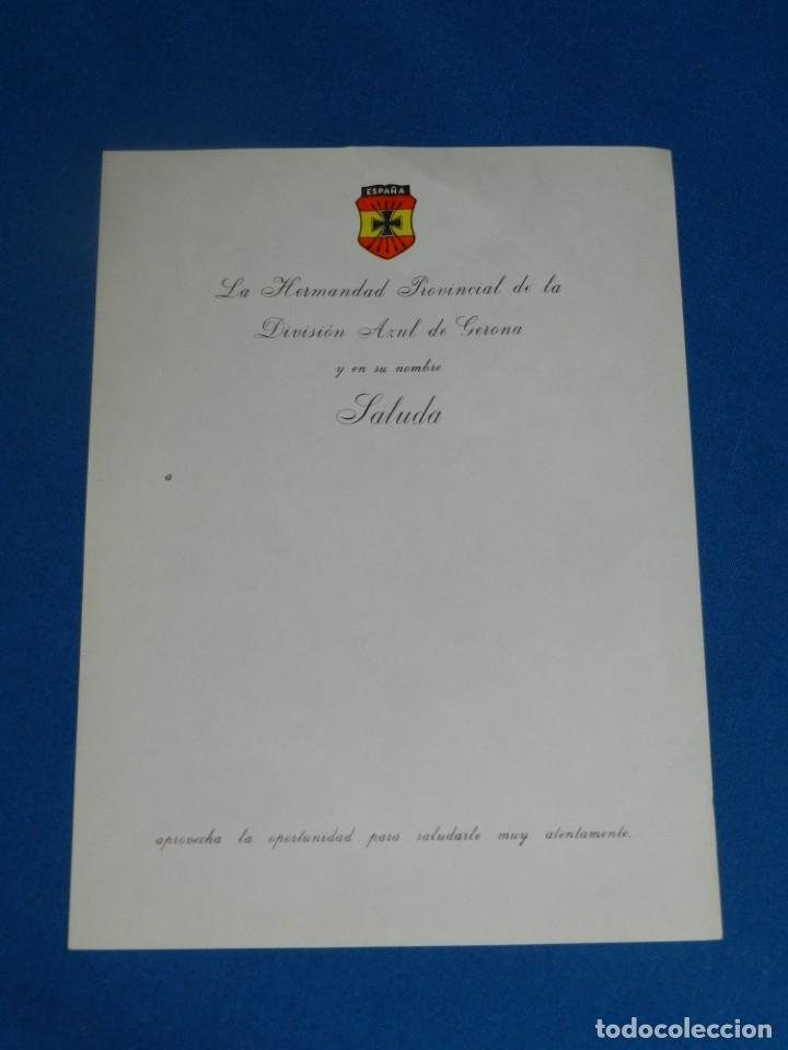 Militaria: (M) DIVISION AZUL - LA HERMANDAD PROVINCIAL DE LA DIVUSION AZUL DE GERONA, 1 PAG, 22X16CM