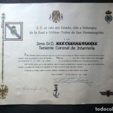 Militaria: (JX-200204)CONCESIÓN DE LA PLACA DE LA REAL Y MILITAR ORDEN DE SAN HERMENEGILDO,EX-DIVISION AZUL. Lote 192655798