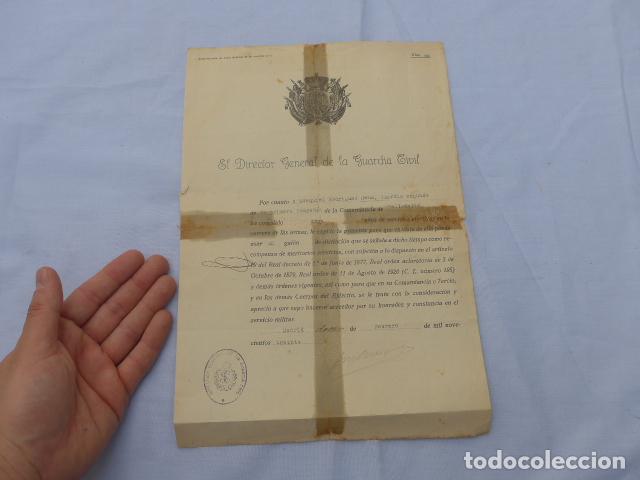 Military Antiques: * Antigua concesion de galon a un guardia civil de valladolid, 1930. original. ZX