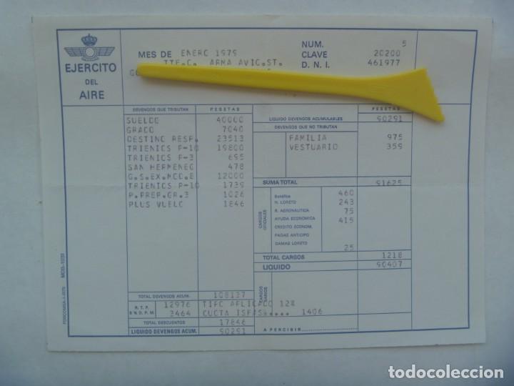 Militaria: EJERCITO DEL AIRE : NOMINA DE UN TENIENTE CORONEL DE AVIACION. 1979