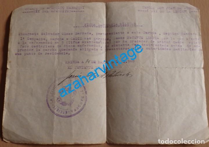 Militaria: KINDRA, 1948, CERTIFICADO NEGATIVO TIFUS LEGIONARIO TERCIO JUAN DE AUSTRIA