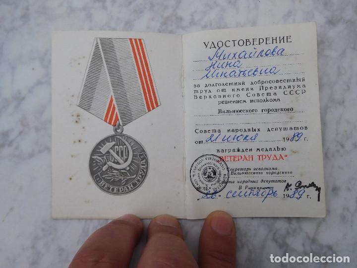 Militaria: Concesi&oacute;n original para medalla condecoraci&oacute;n sovi&eacute;tica URSS