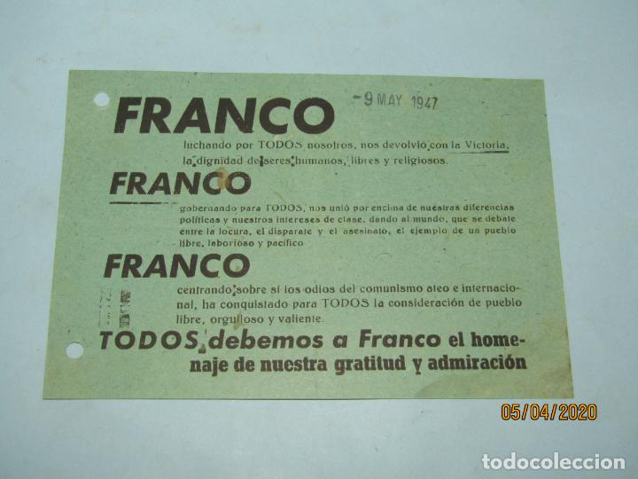 Military Antiques: Antiguo Pasqu&iacute;n Visita de FRANCO a Valencia el 9 de Mayo del A&ntilde;o 1947