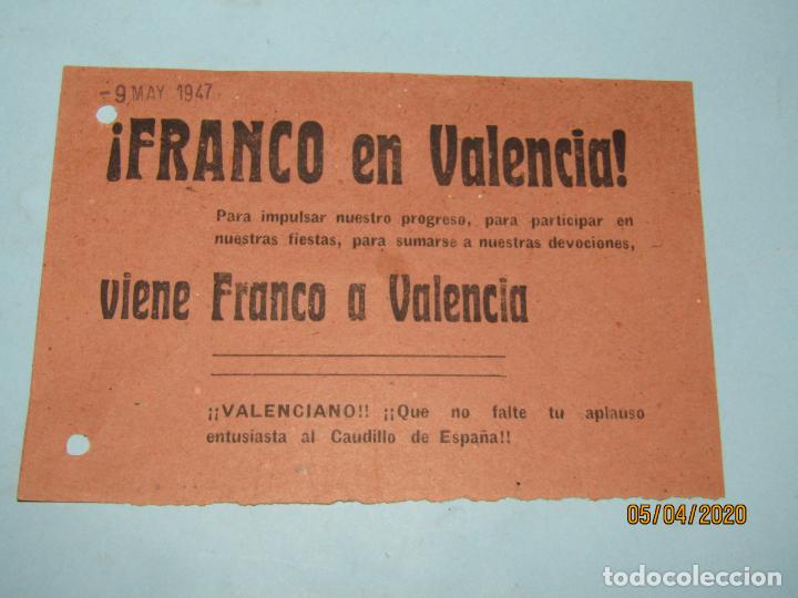Military Antiques: Antiguo Pasqu&iacute;n Visita de FRANCO a Valencia el 9 de Mayo del A&ntilde;o 1947
