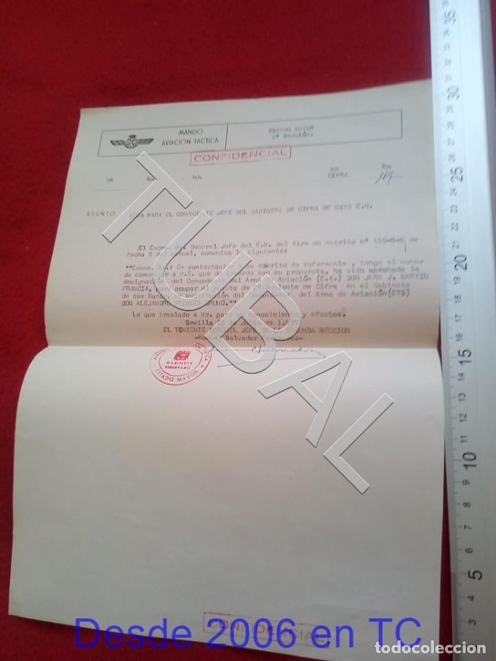 Militaria: TUBAL NOMBRAMIENTO SEVILLA COMANDANTE EJERCITO DEL AIRE 1977 HOJA MECANOSCRITO B74