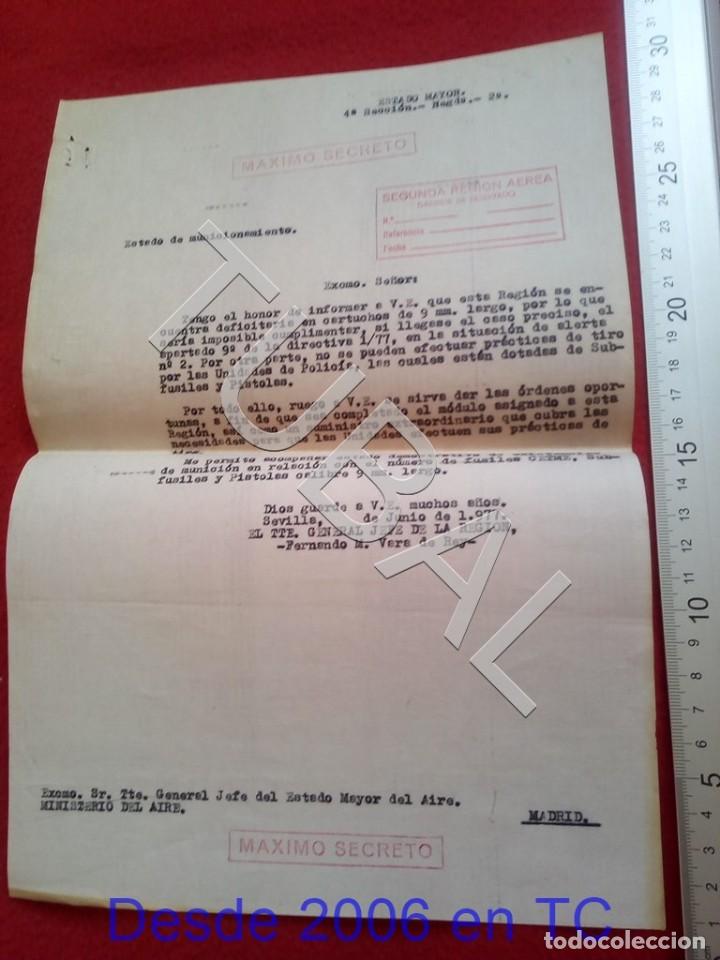 Militaria: TUBAL SOLICITUD MUNICION EJERCITO DEL AIRE SEVILLA 1977 HOJA MECANOSCRITO B74