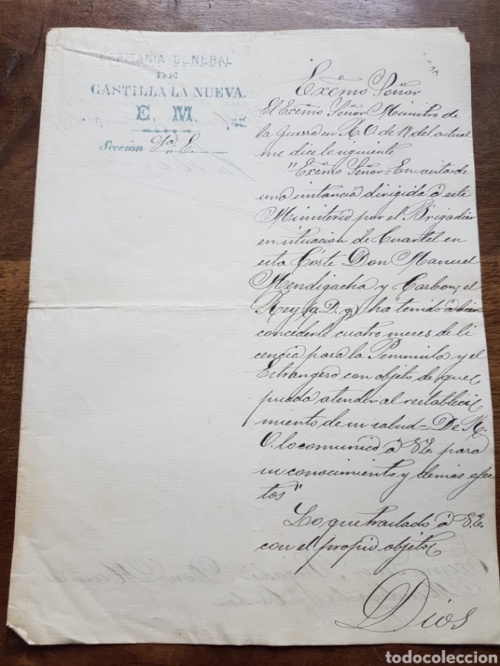 Militaria: Licencia militar 1877 - Foto 1