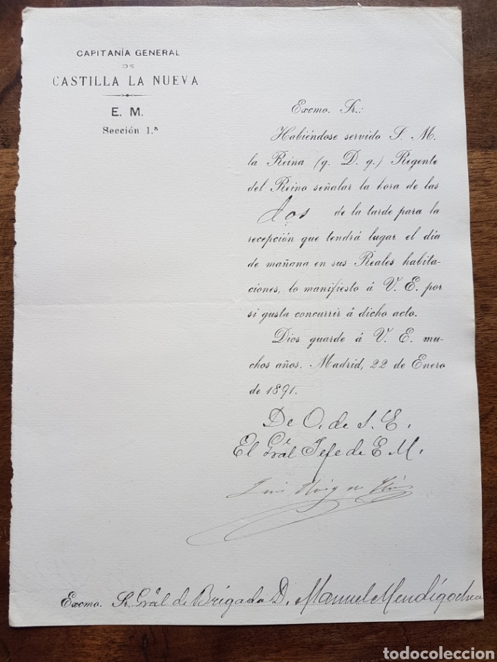 Militaria: Recepcion con la Reina 1891 - Foto 1