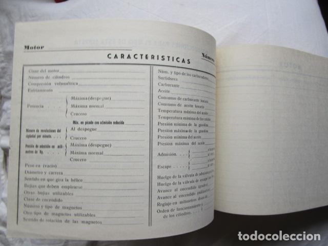 Militaria: Libreta de Motor avi&oacute;n Ej&eacute;rcito Aire sin usar Aviaci&oacute;n Documentos EA - Foto 5