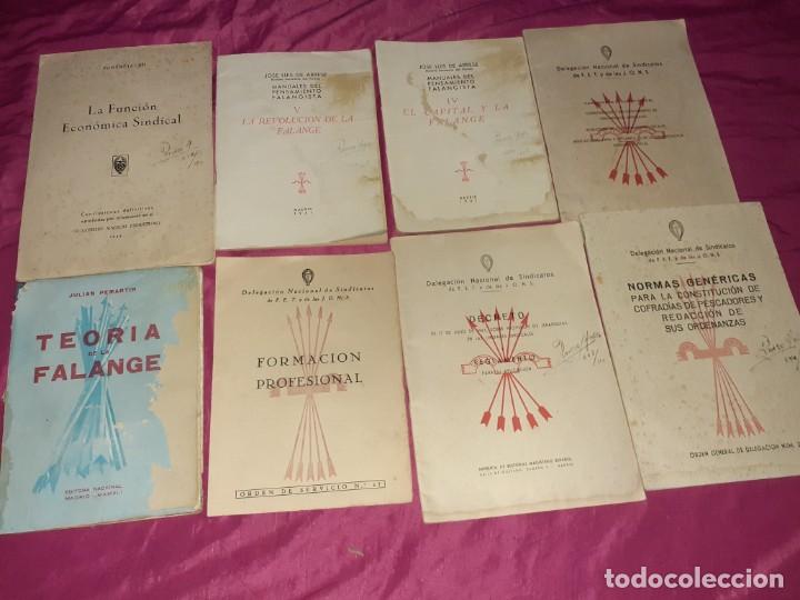 Militaria: 8 antiguo libro cuaderno de la falange, teor&iacute;a,fundaci&oacute;n, decreto,normas,etc,a&ntilde;os 40