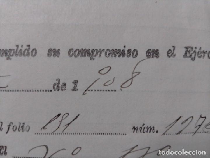 Militaria: Antigua licencia del ej&eacute;rcito espa&ntilde;ol 1908 - Foto 6