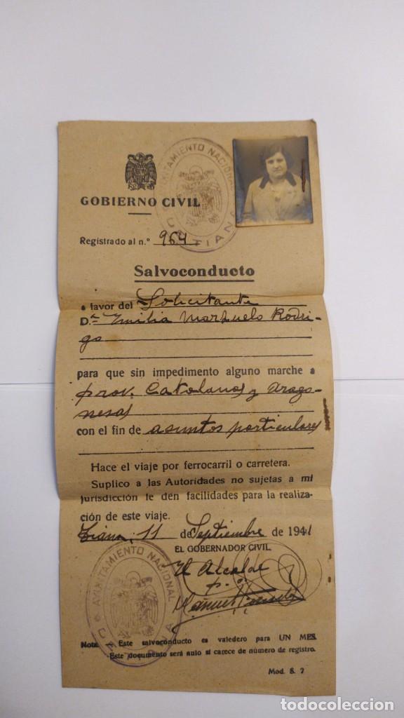 Militaria: Salvoconducto 1941 &ndash; Ayuntamiento de Tiana