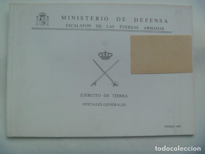 Militaria: MINISTERIO DE DEFENSA - EJERCITO DE TIERRA : ESCALAFON OFICIALES GENERALES . ENERO 1993