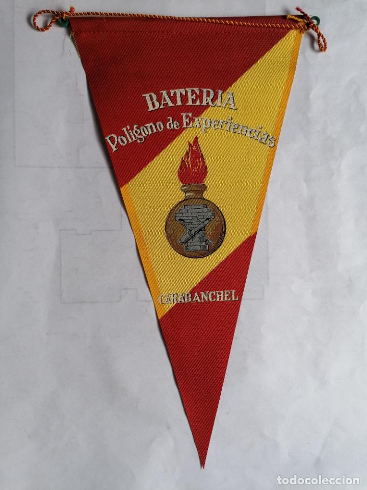 Militaria: BANDERIN BATERIA POLIGONO DE EXPERIENCIAS - CARABANCHEL, A&Ntilde;OS 60