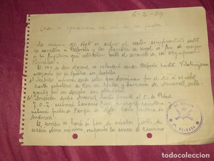 Military Antiques: Antigua hoja de orden militar de misi&oacute;n en urgel,roca del &aacute;guila fraga etc a&ntilde;o 1939